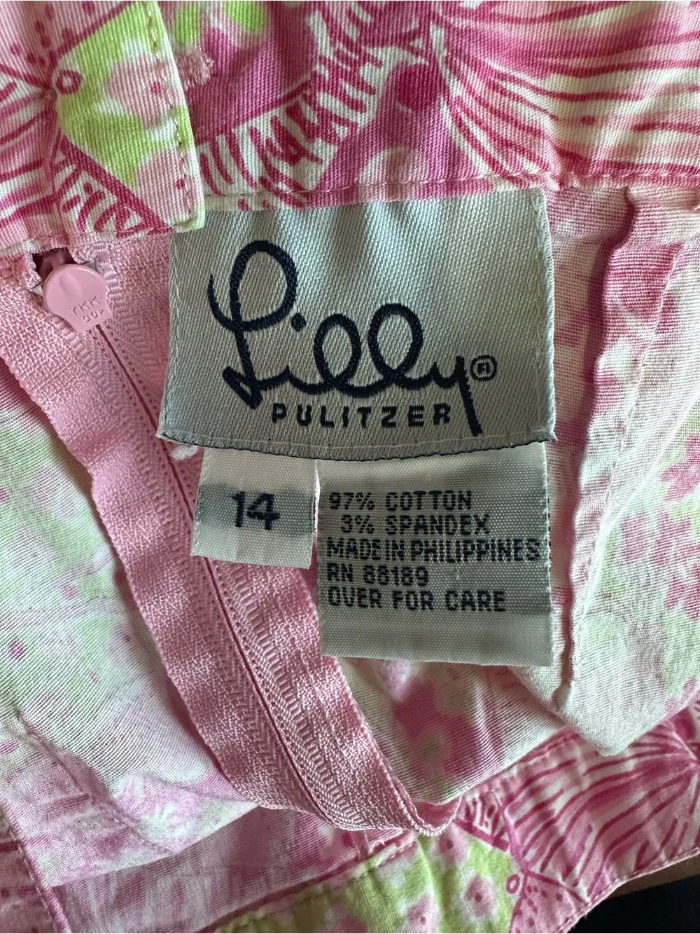 Lilly Pulitzer Pink & Lime green Summertime Umbrella Blanket Printed Mini Skirt